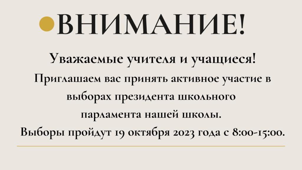 ВСЕ НА ВЫБОРЫ ШКОЛЬНОГО ПРЕЗЕДЕНТА 19 ОКТЯБРЯ